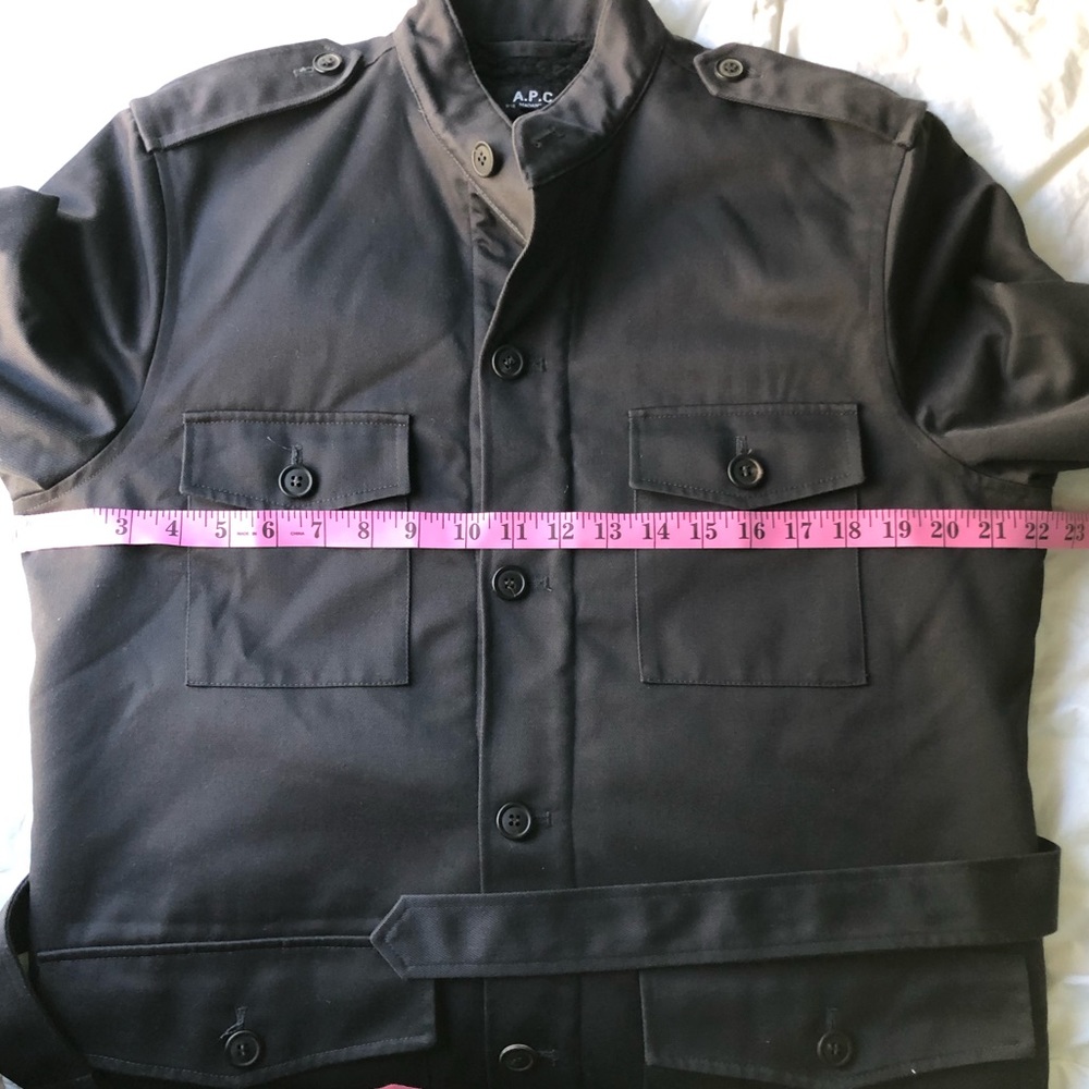 A.P.C. Field Military Sherpa Lined Belted Grey Jacket - Picture 8 of 10